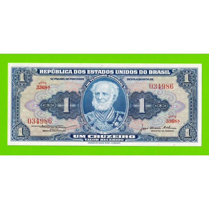 Бразилия - 1 крузейро - 1954 - UNC!!!