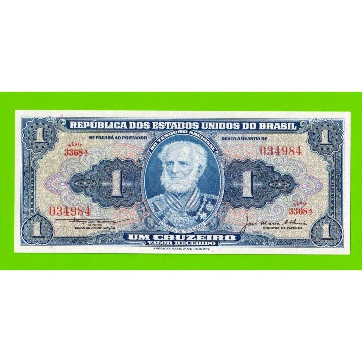Бразилия - 1 крузейро - 1954 - UNC!!!