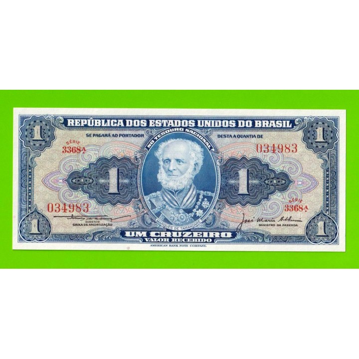 Бразилия - 1 крузейро - 1954 - UNC!!!