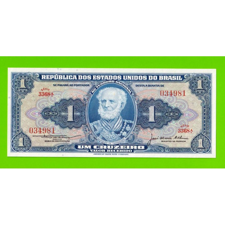 Бразилия - 1 крузейро - 1954 - UNC!!!