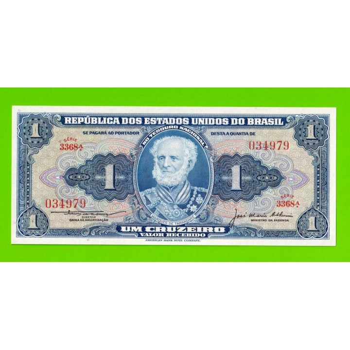 Бразилия - 1 крузейро - 1954 - UNC!!!