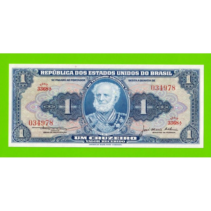 Бразилия - 1 крузейро - 1954 - UNC!!!