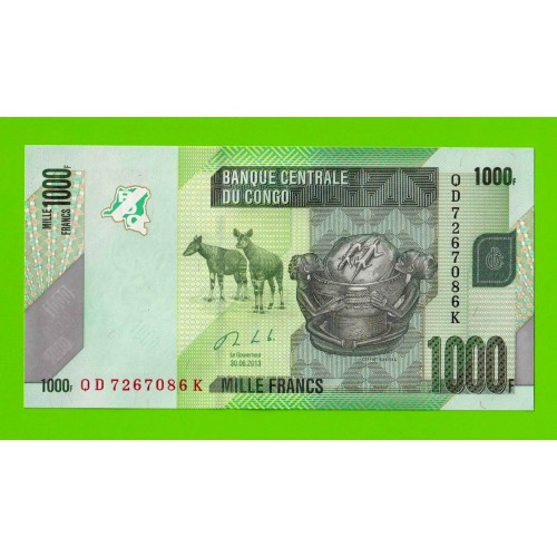 Конго - 1000 франков - 2013 - UNC!!!