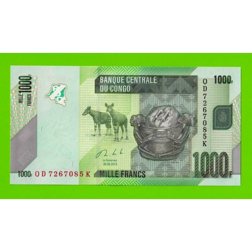 Конго - 1000 франков - 2013 - UNC!!!