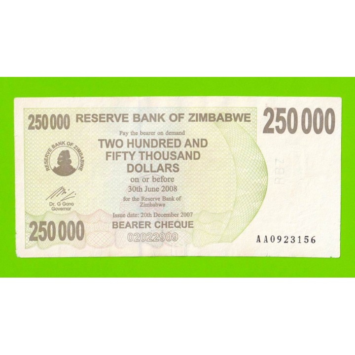 Зимбабве - 250000 долларов - 2007 (AA)