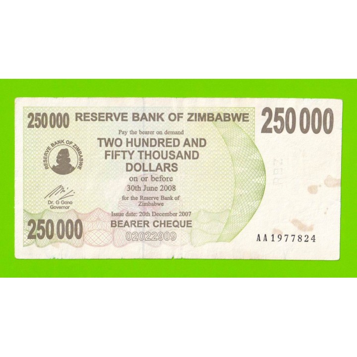 Зимбабве - 250000 долларов - 2007 (AA)