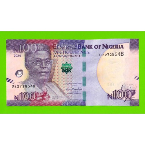 Нигерия - 100 найра - 2024 (DZ) - UNC!!!
