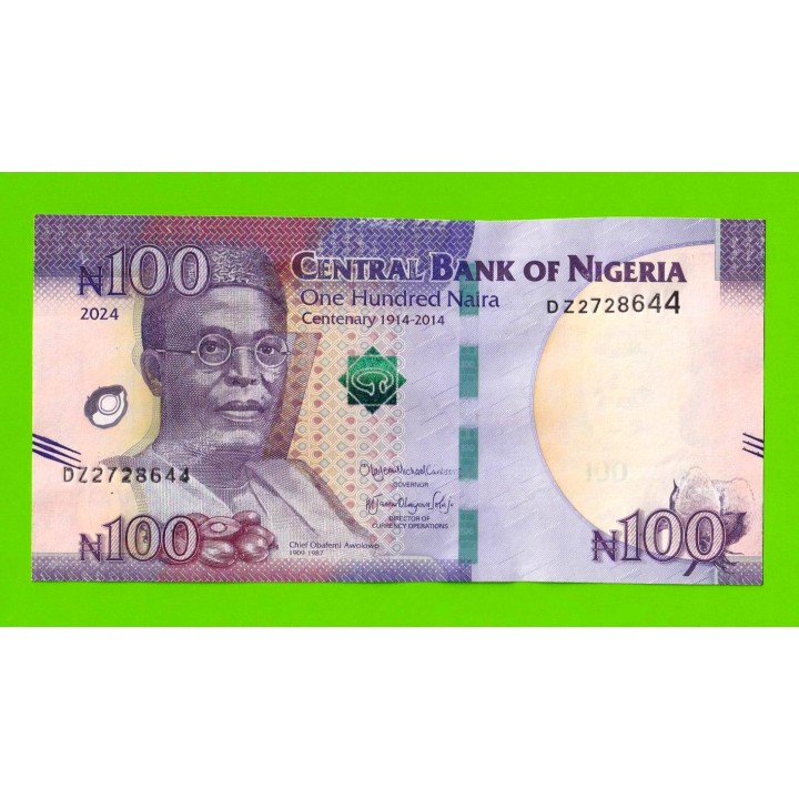 Нигерия - 100 найра - 2024 (DZ) - UNC!!!