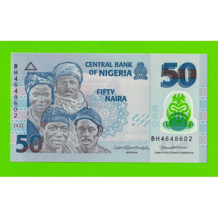 Нигерия - 50 найра - 2022 - полимер - UNC!!!