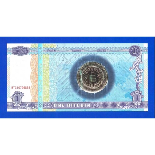 Биткоин. 1 биткоин, Сувенирная. UNC.