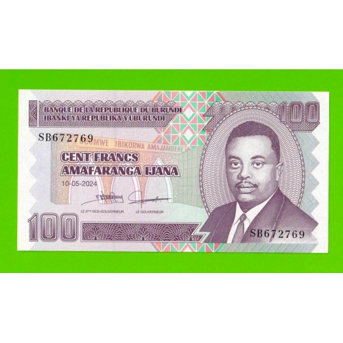 Бурунди - 100 франков - 2024 - UNC!!!