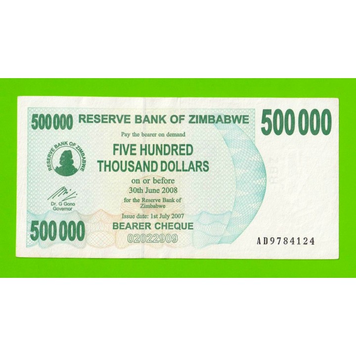 Зимбабве - 500000 долларов - 2007 (AD)