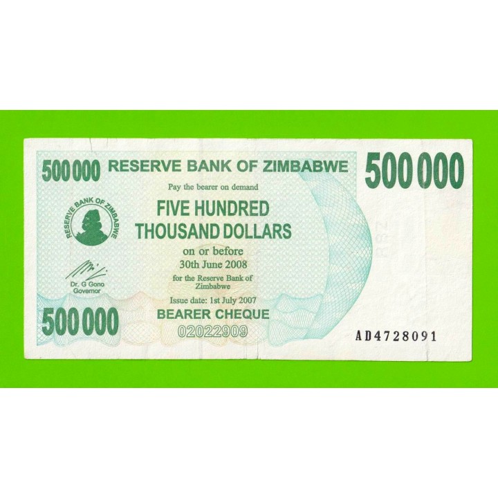 Зимбабве - 500000 долларов - 2007 (AD)
