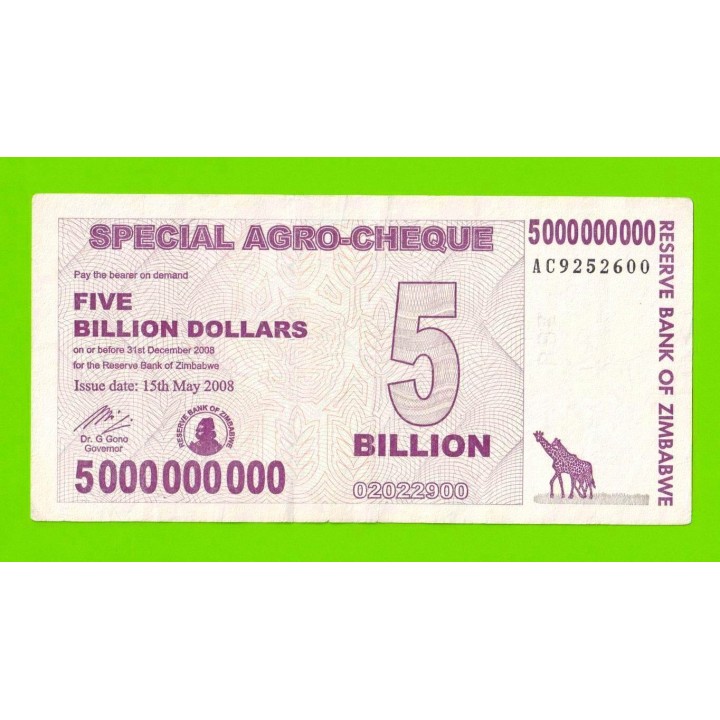 Зимбабве - 5000000000 / 5 миллиардов долларов - 2008 (AC)
