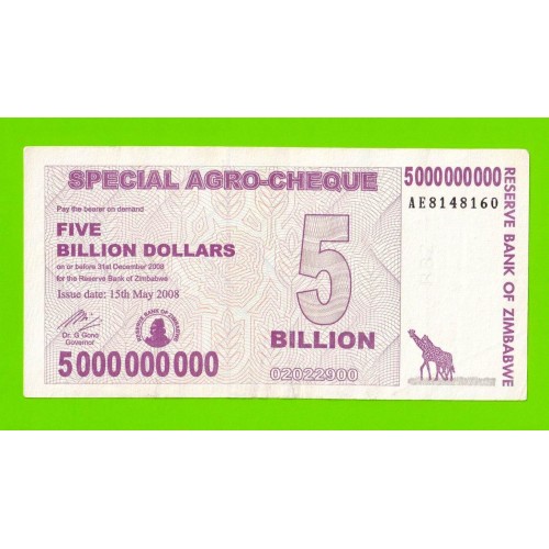 Зимбабве - 5000000000 / 5 миллиардов долларов - 2008 (AE)