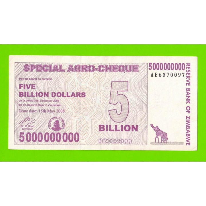 Зимбабве - 5000000000 / 5 миллиардов долларов - 2008 (AE)