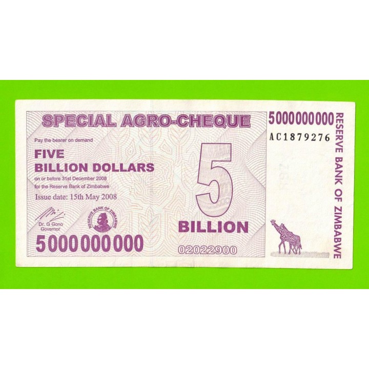 Зимбабве - 5000000000 / 5 миллиардов долларов - 2008 (AC)