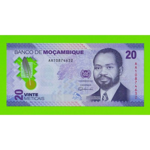 Мозамбик - 20 метикалов - 2024 (AA) - Полимер - UNC!!!