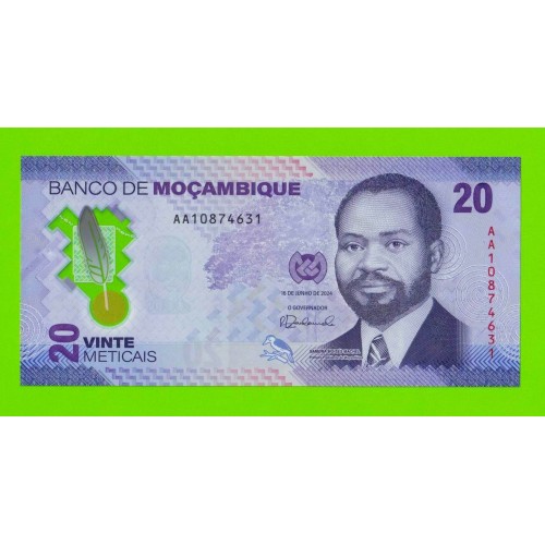Мозамбик - 20 метикалов - 2024 (AA) - Полимер - UNC!!!