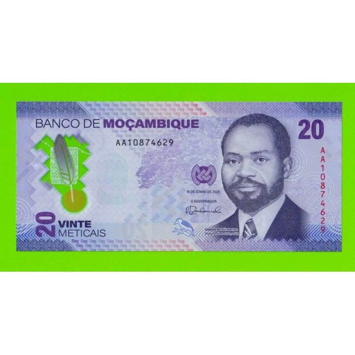 Мозамбик - 20 метикалов - 2024 (AA) - Полимер - UNC!!!