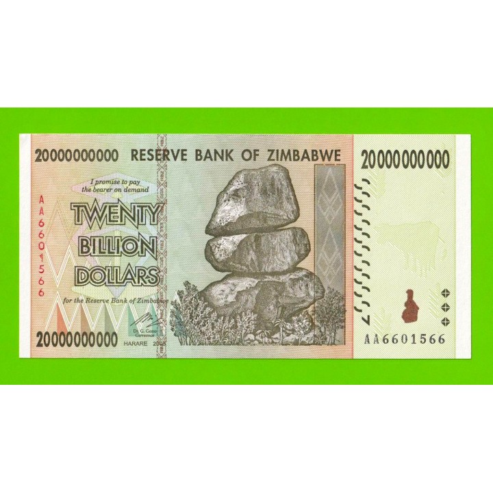 Зимбабве - 20000000000 / 20 миллиардов долларов - 2008 (AA) - UNC-!!!