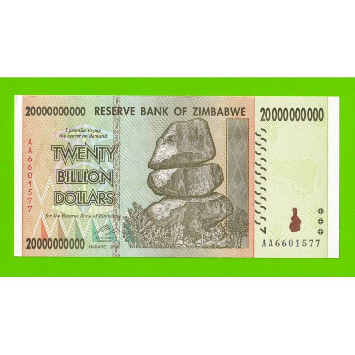 Зимбабве - 20000000000 / 20 миллиардов долларов - 2008 (AA) - UNC-!!!