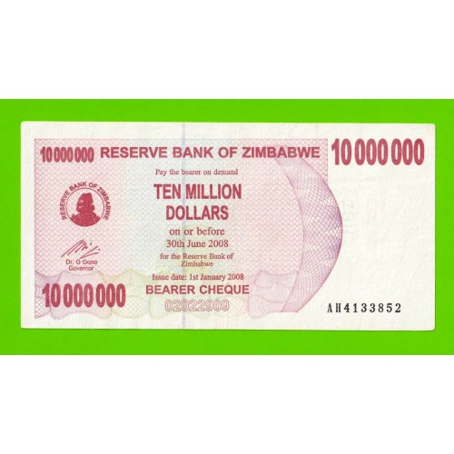 Зимбабве - 10000000 / 10 миллионов долларов - 2008 (AH)