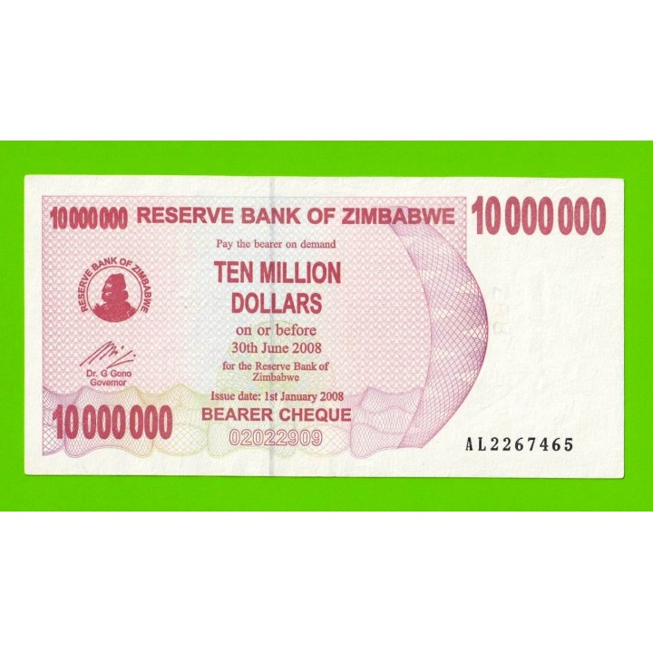 Зимбабве - 10000000 / 10 миллионов долларов - 2008 (AL)
