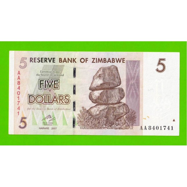 Зимбабве - 5 долларов - 2007 (AA)