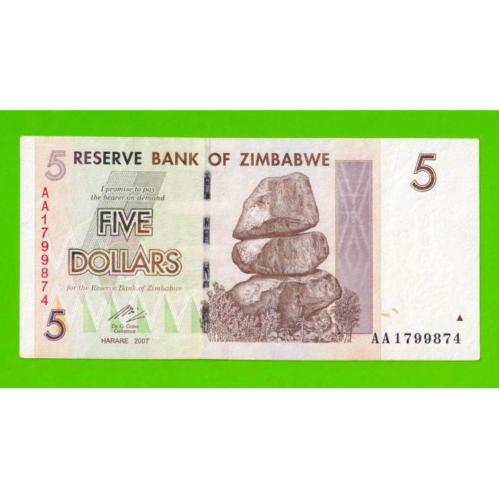Зимбабве - 5 долларов - 2007 (AA)