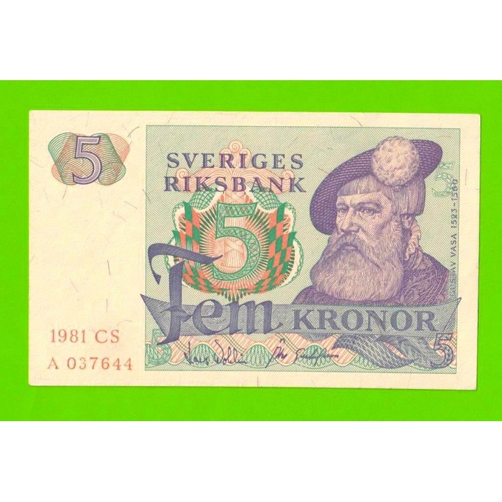 Швеция - 5 крон - 1981 - XF+!!!