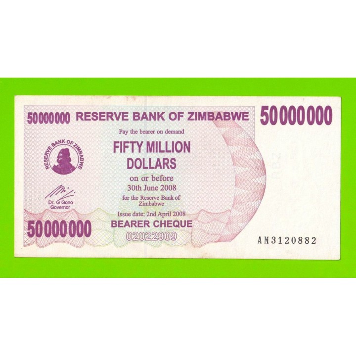 Зимбабве - 50000000 / 50 миллионов долларов - 2008 (AM)