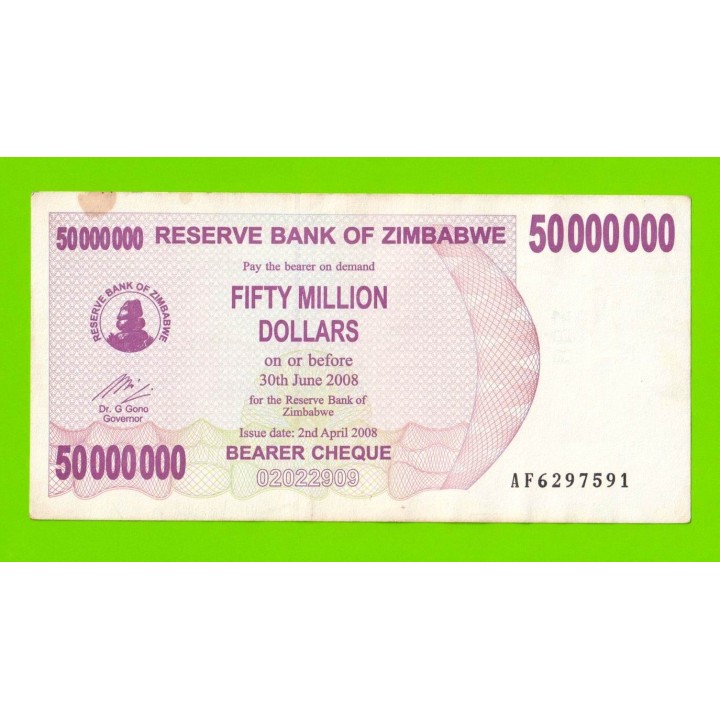 Зимбабве - 50000000 / 50 миллионов долларов - 2008 (AF)