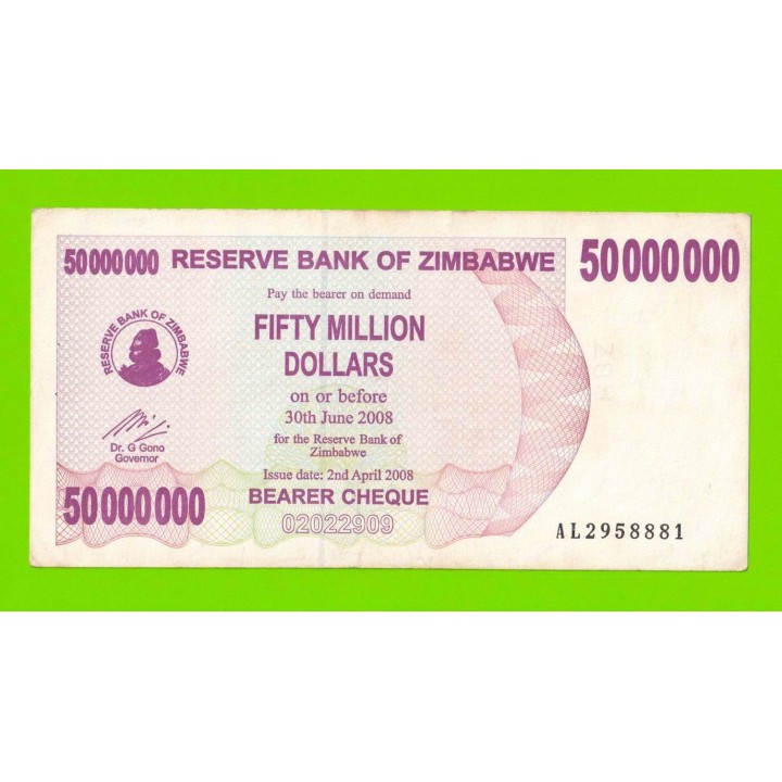 Зимбабве - 50000000 / 50 миллионов долларов - 2008 (AL)