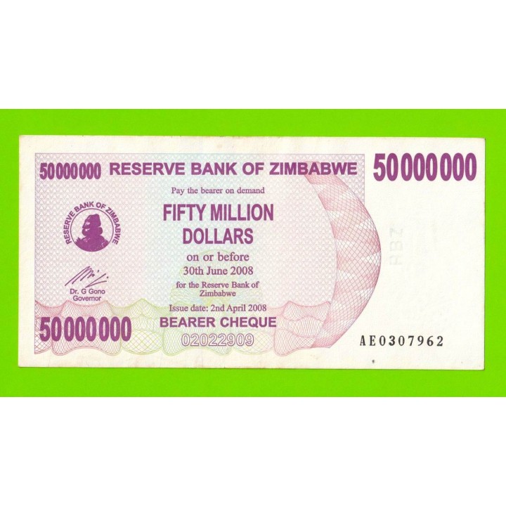 Зимбабве - 50000000 / 50 миллионов долларов - 2008 (AE)