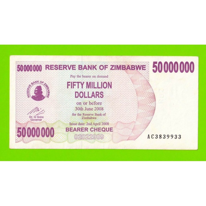 Зимбабве - 50000000 / 50 миллионов долларов - 2008 (AC)