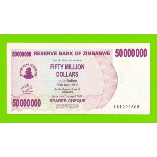 Зимбабве - 50000000 / 50 миллионов долларов - 2008 (AB)