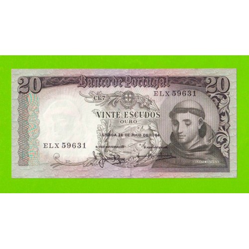 Португалия - 20 эскудо - 1964 - XF+++!!!