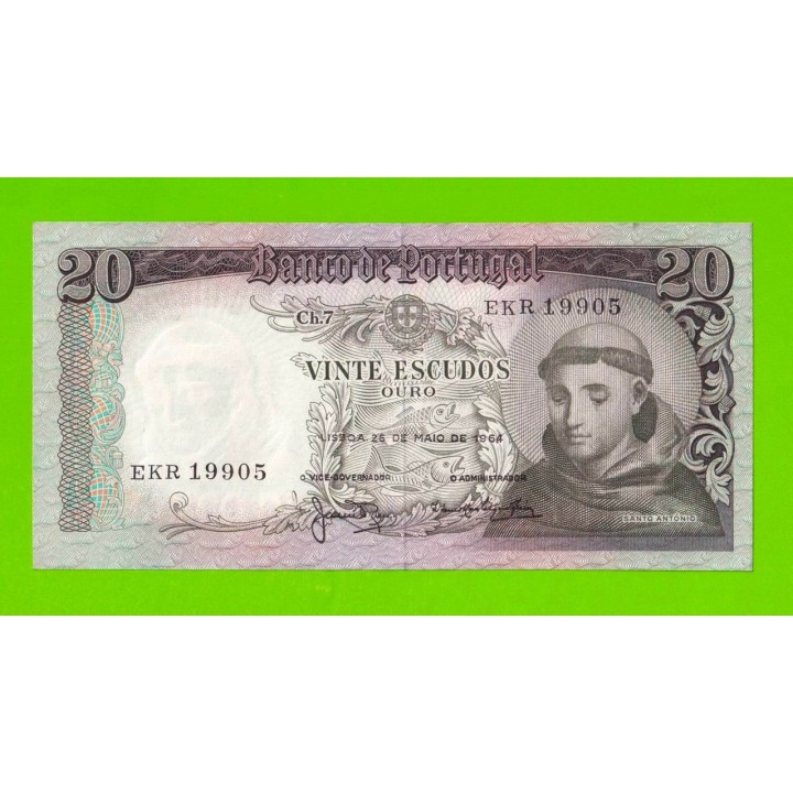 Португалия - 20 эскудо - 1964 - XF+++!!!