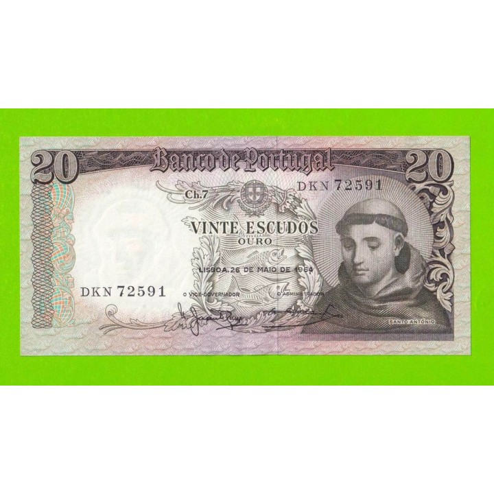 Португалия - 20 эскудо - 1964 - XF+++!!!