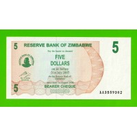 Зимбабве - 5 долларов - 2006 (AA) - aUNC+!!!