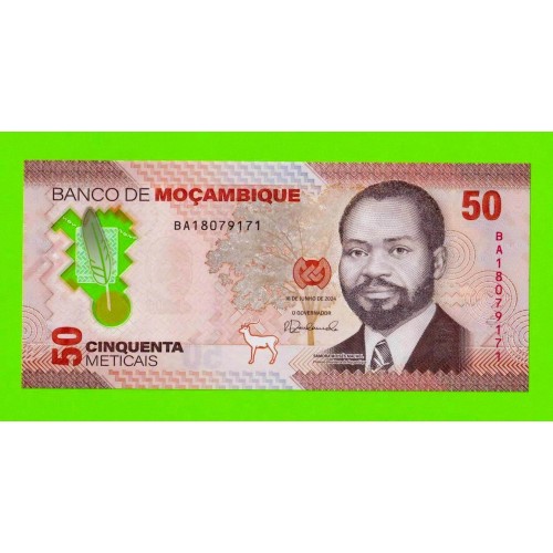 Мозамбик - 50 метикалов - 2024 (BA) - Полимер - UNC!!!