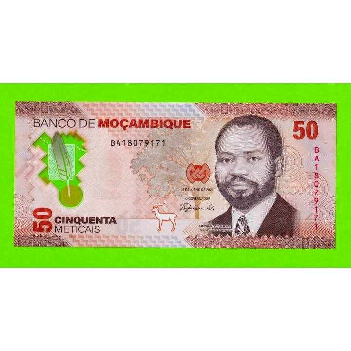 Мозамбик - 50 метикалов - 2024 (BA) - Полимер - UNC!!!