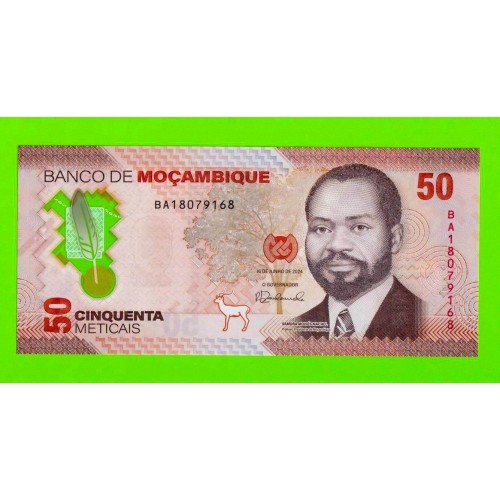 Мозамбик - 50 метикалов - 2024 (BA) - Полимер - UNC!!!