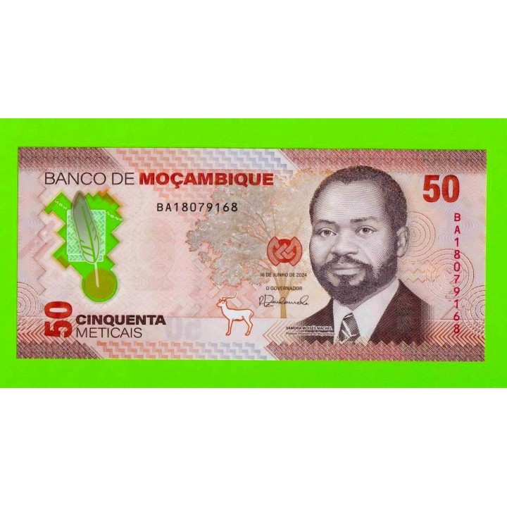 Мозамбик - 50 метикалов - 2024 (BA) - Полимер - UNC!!!