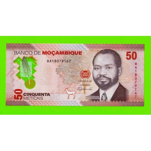 Мозамбик - 50 метикалов - 2024 (BA) - Полимер - UNC!!!