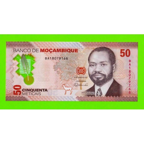 Мозамбик - 50 метикалов - 2024 (BA) - Полимер - UNC!!!
