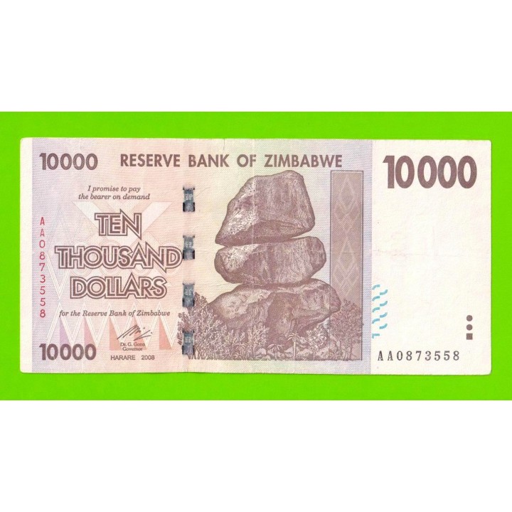 Зимбабве - 10000 долларов - 2008 (AA)