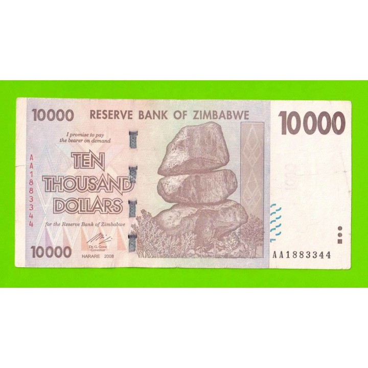Зимбабве - 10000 долларов - 2008 (AA)