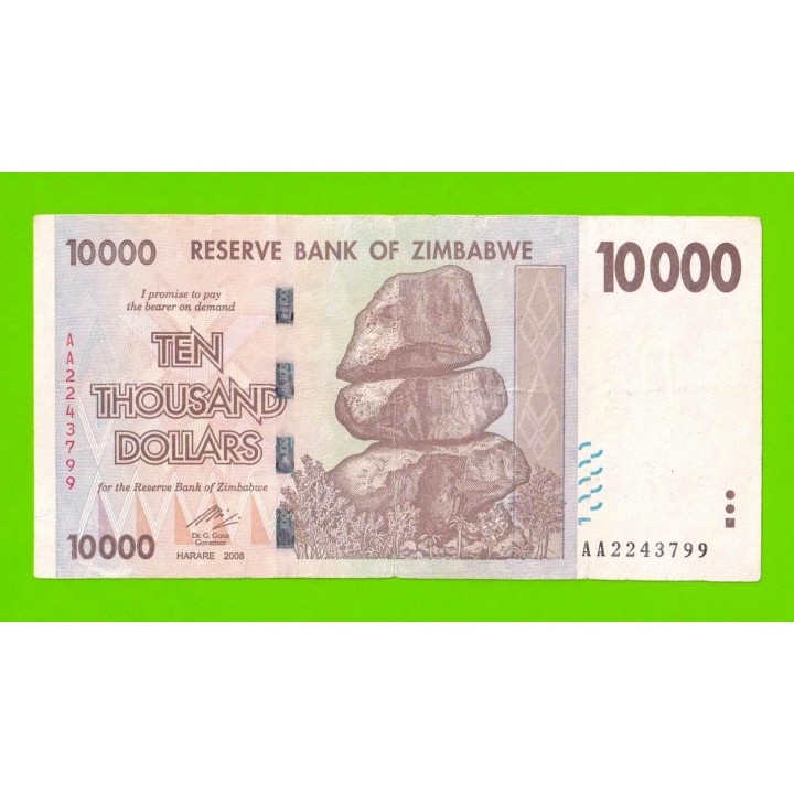 Зимбабве - 10000 долларов - 2008 (AA)